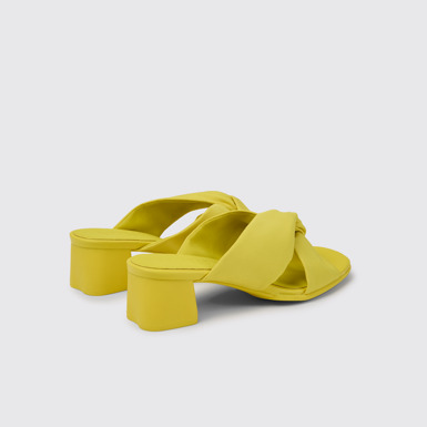 Back view of Katie Yellow recycled PET sandals for women