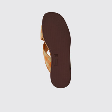 The sole of Atonik Orange and beige sandals for women
