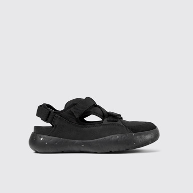 Side view of Peu Stadium Black semi-open sneakers for women