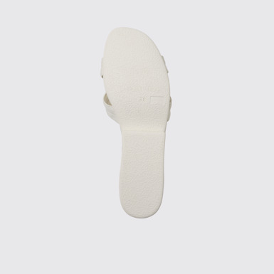 The sole of Minikaah White leather sandals for women