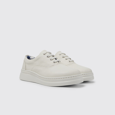 Front view of Runner Up White leather sneakers for women
