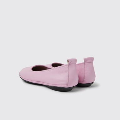 Back view of Right Pink leather shoes for women