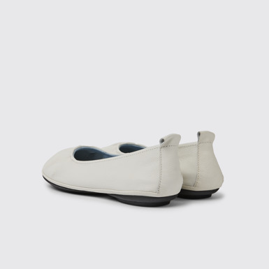 Back view of Right White leather shoes for women