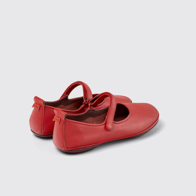 Back view of Right Red leather shoes for women