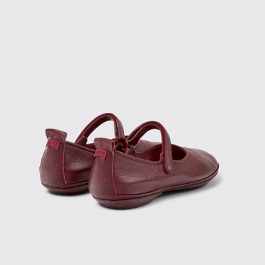 Right Ballerines en cuir bordeaux pour femme