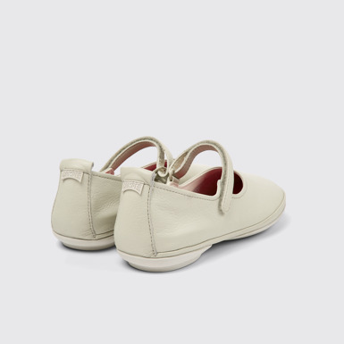 Back view of Right Gray leather ballerinas for women