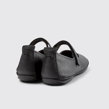 Back view of Right Nina Black Leather Shoes for Women.