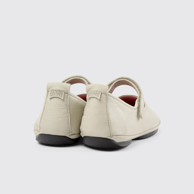 Back view of Right Nina Gray Leather Shoes for Women.