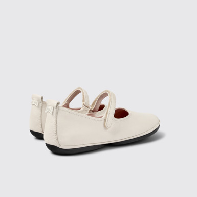 Back view of Right White Leather Women's Shoes.