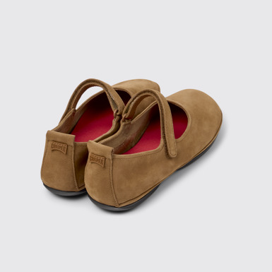 Back view of Right Nina Brown Nubuck Shoes for Women.