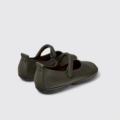 Back view of Right Nina Green Leather Shoes for Women.