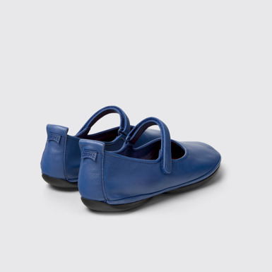 Back view of Right Nina Blue Leather Ballerinas for Women.