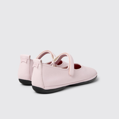 Back view of Right Nina Pink Leather Ballerinas for Women.