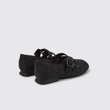 Back view of Casi Myra Black 100% recycled PET shoes for women