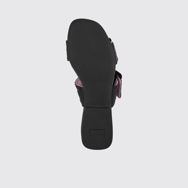 The sole of Casi Myra Black recycled PET sandals for women