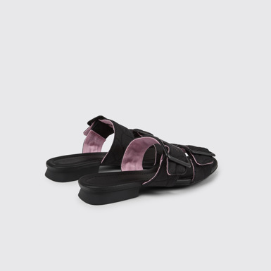 Back view of Casi Myra Black recycled PET sandals for women
