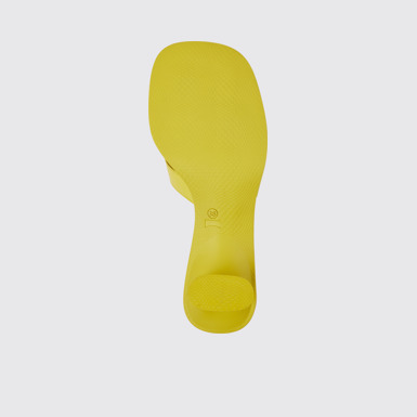 The sole of Dina Yellow leather sandals for women