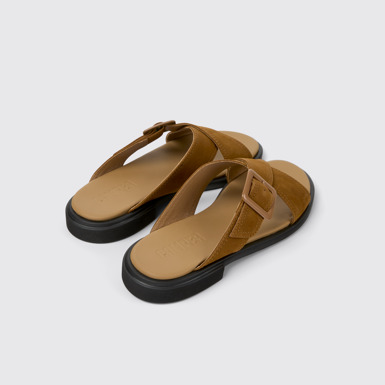 Back view of Edy Brown leather sandals for women