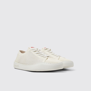 Front view of Peu Touring White Recycled PET Women's Sneakers.