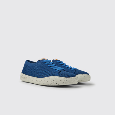 Front view of Peu Touring Blue recycled PET sneakers for women