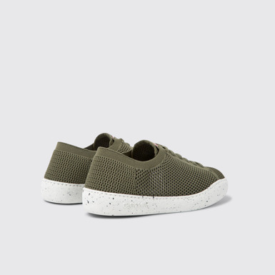 Back view of Peu Touring Green textile sneakers for women