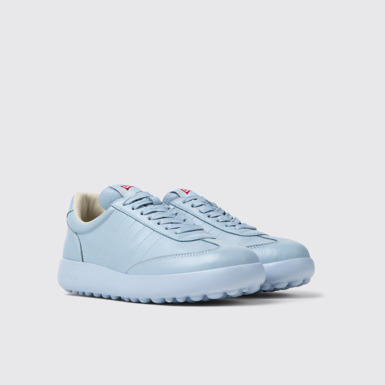 Front view of Pelotas XLite Blue leather sneakers for women