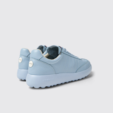 Back view of Pelotas XLite Blue leather sneakers for women