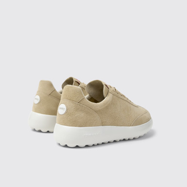 Back view of Pelotas XLite Beige Nubuck Leather Sneakers for Women.
