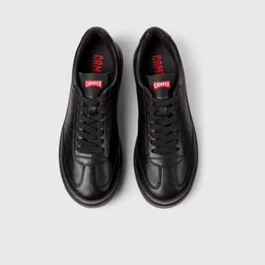 Overhead view of Pelotas XLite Black leather shoes for women