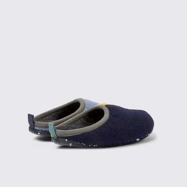 Twins Pantuflas azules, amarillos y verdes de lana para mujer