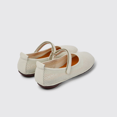 Back view of Right White TENCEL® Lyocell and leather shoes for women