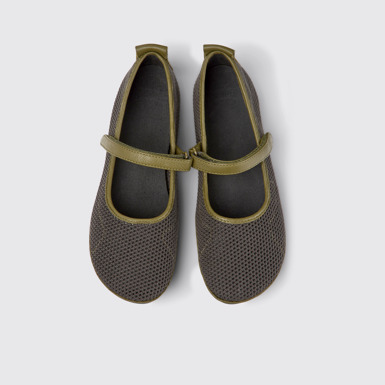 Overhead view of Right TENCEL® Green and black shoes for women