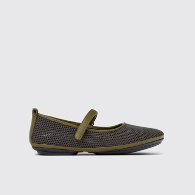 Side view of Right TENCEL® Green and black shoes for women
