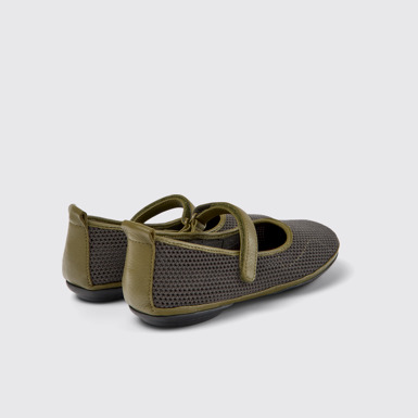 Back view of Right TENCEL® Green and black shoes for women