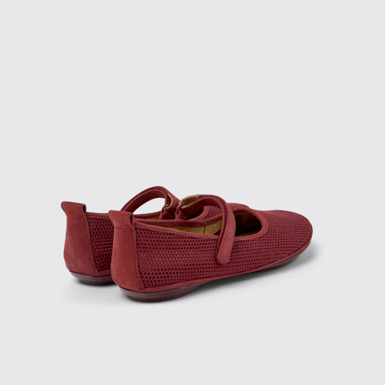 Back view of Right TENCEL® Burgundy TENCEL® Lyocell and nubuck shoes for women