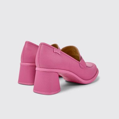 Back view of Kiara Pink leather heels