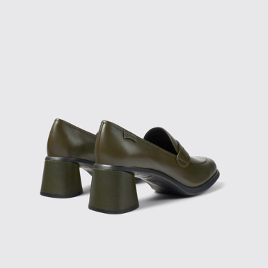 Back view of Kiara Green leather heels