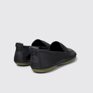 Back view of Right Black Leather Loafer for Women