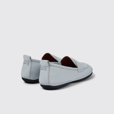 Back view of Right Gray Leather Loafer for Women