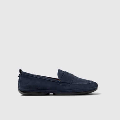 Side view of Right Blue Nubuck Women's Shoe.
