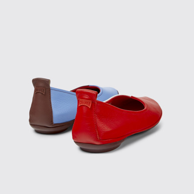 Back view of Twins Multicolored leather shoes for women