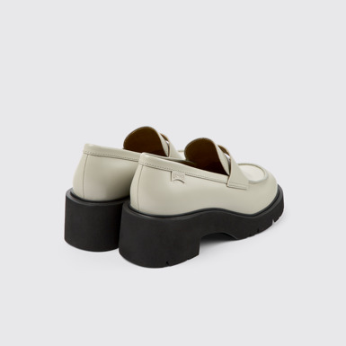 Back view of Milah Gray leather loafers for women