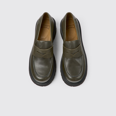 Milah Grüner Damenloafer aus Leder