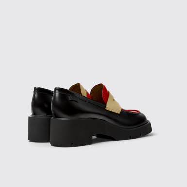 Back view of Twins Multicolor Leather Moccasins for Women.