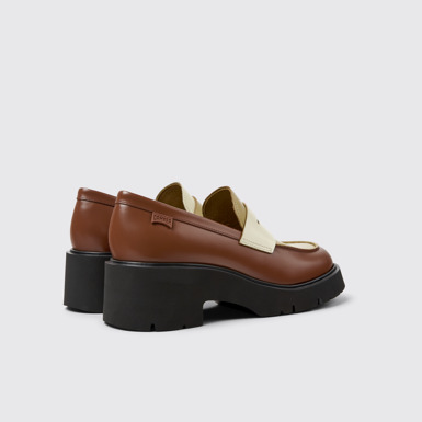 Back view of Twins Multicolor Leather Moccasin/Ballerina for Women.