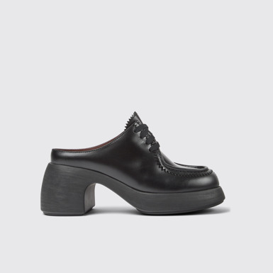 Thelma Mules negros de piel para mujer