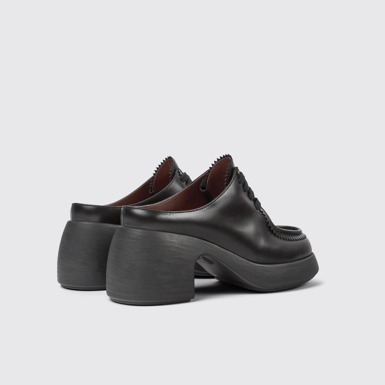 Back view of Thelma Black leather mules for women