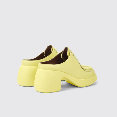 Back view of Thelma Yellow leather mules for women