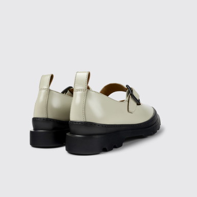 Brutus 淺灰皮革女士瑪莉珍鞋後面