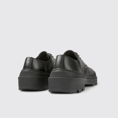 Back view of Brutus Trek Black leather shoes for women